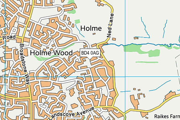 BD4 0AG map - OS VectorMap District (Ordnance Survey)