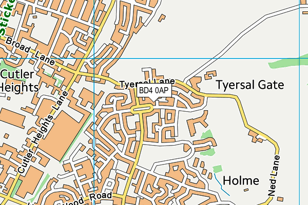 BD4 0AP map - OS VectorMap District (Ordnance Survey)