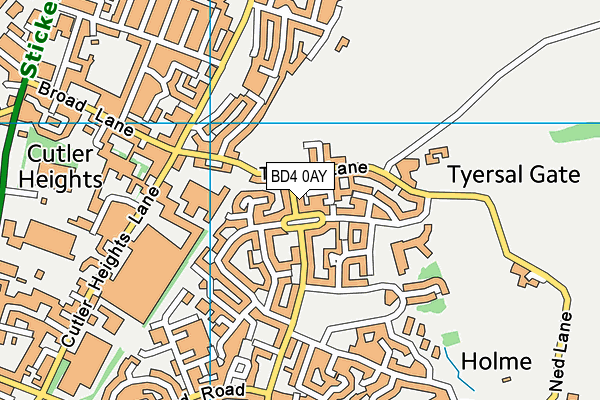 BD4 0AY map - OS VectorMap District (Ordnance Survey)