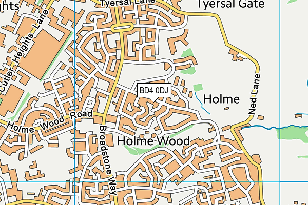 BD4 0DJ map - OS VectorMap District (Ordnance Survey)