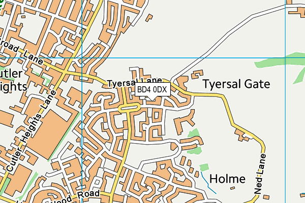 BD4 0DX map - OS VectorMap District (Ordnance Survey)
