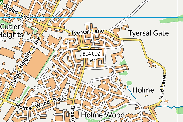 BD4 0DZ map - OS VectorMap District (Ordnance Survey)