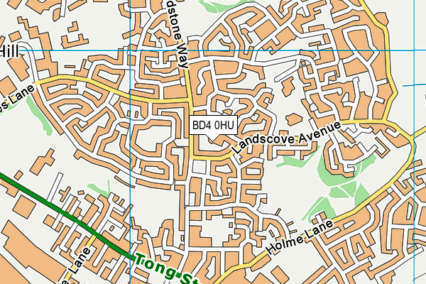 BD4 0HU map - OS VectorMap District (Ordnance Survey)