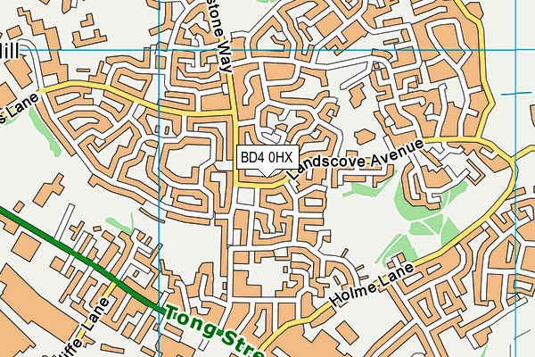 BD4 0HX map - OS VectorMap District (Ordnance Survey)