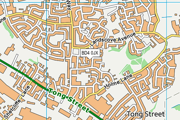 BD4 0JX map - OS VectorMap District (Ordnance Survey)