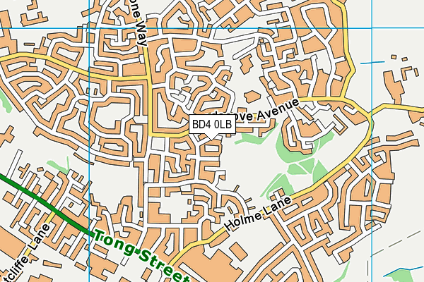 BD4 0LB map - OS VectorMap District (Ordnance Survey)
