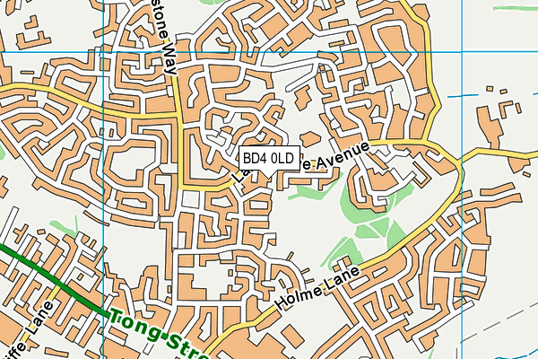 BD4 0LD map - OS VectorMap District (Ordnance Survey)
