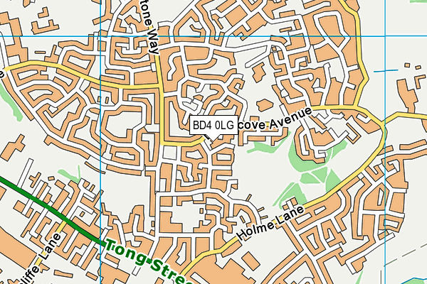BD4 0LG map - OS VectorMap District (Ordnance Survey)