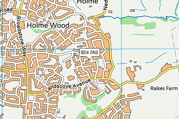 BD4 0NS map - OS VectorMap District (Ordnance Survey)