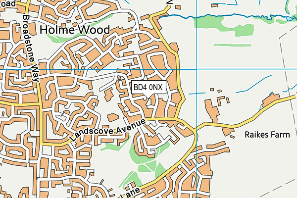 BD4 0NX map - OS VectorMap District (Ordnance Survey)