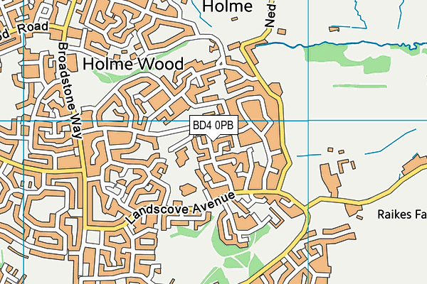 BD4 0PB map - OS VectorMap District (Ordnance Survey)