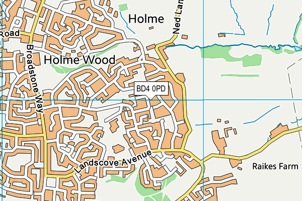BD4 0PD map - OS VectorMap District (Ordnance Survey)