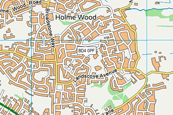 BD4 0PF map - OS VectorMap District (Ordnance Survey)