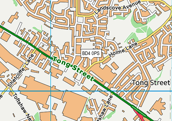 BD4 0PS map - OS VectorMap District (Ordnance Survey)