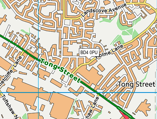 BD4 0PU map - OS VectorMap District (Ordnance Survey)