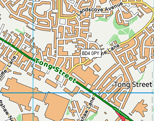 BD4 0PY map - OS VectorMap District (Ordnance Survey)