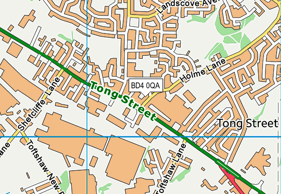 BD4 0QA map - OS VectorMap District (Ordnance Survey)