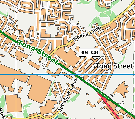 BD4 0QB map - OS VectorMap District (Ordnance Survey)