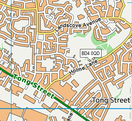 BD4 0QD map - OS VectorMap District (Ordnance Survey)