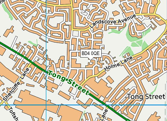 BD4 0QE map - OS VectorMap District (Ordnance Survey)