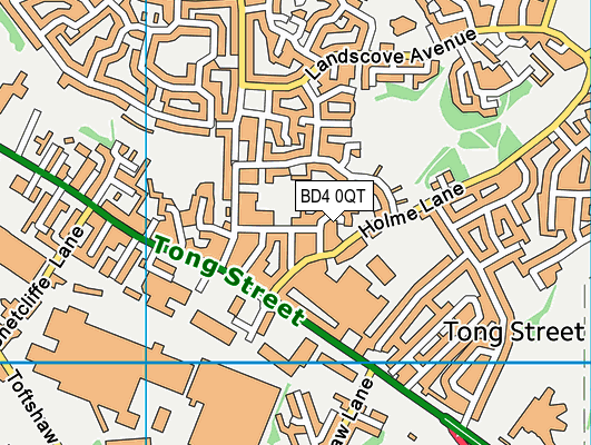 BD4 0QT map - OS VectorMap District (Ordnance Survey)