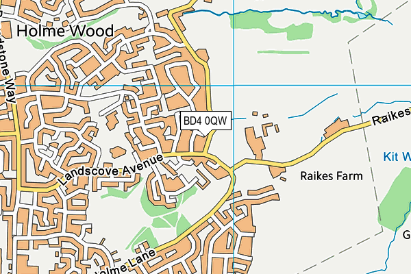 BD4 0QW map - OS VectorMap District (Ordnance Survey)