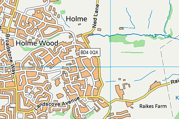 BD4 0QX map - OS VectorMap District (Ordnance Survey)