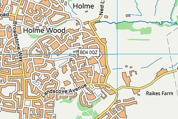 BD4 0QZ map - OS VectorMap District (Ordnance Survey)