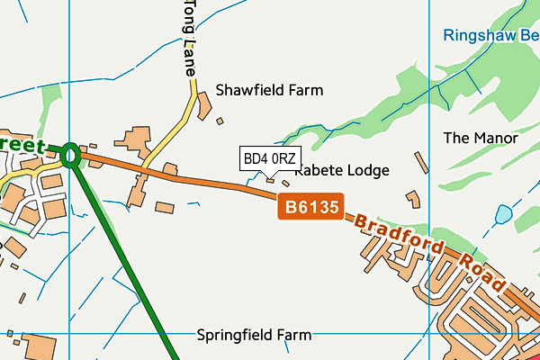 BD4 0RZ map - OS VectorMap District (Ordnance Survey)