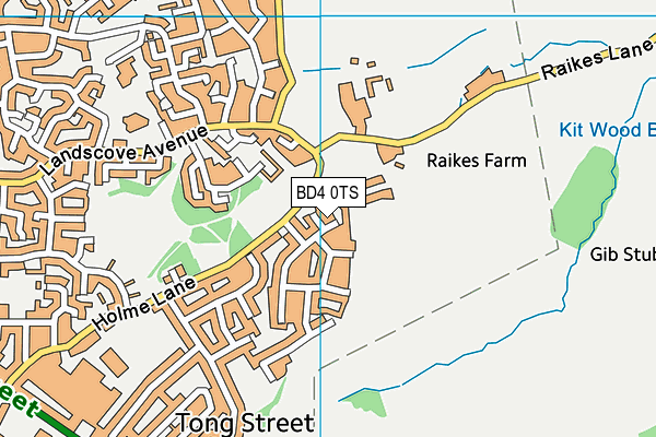 BD4 0TS map - OS VectorMap District (Ordnance Survey)