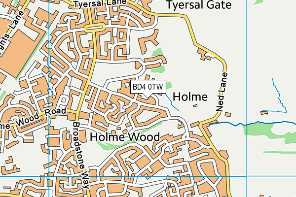 BD4 0TW map - OS VectorMap District (Ordnance Survey)