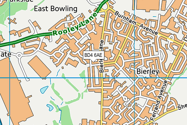 BD4 6AE map - OS VectorMap District (Ordnance Survey)