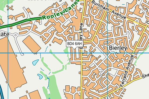 BD4 6AH map - OS VectorMap District (Ordnance Survey)