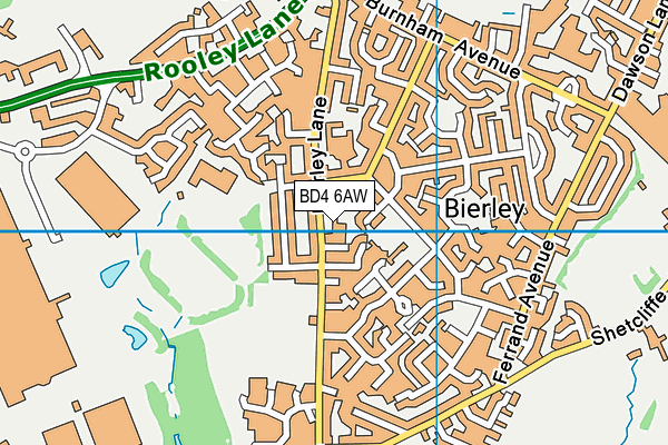 BD4 6AW map - OS VectorMap District (Ordnance Survey)