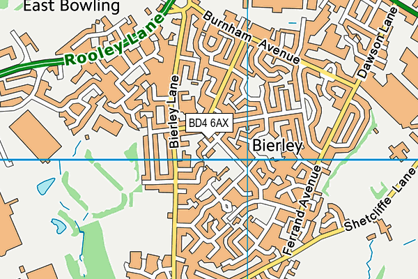 BD4 6AX map - OS VectorMap District (Ordnance Survey)