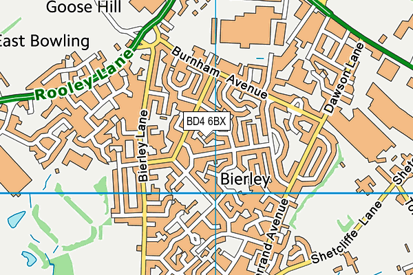 BD4 6BX map - OS VectorMap District (Ordnance Survey)