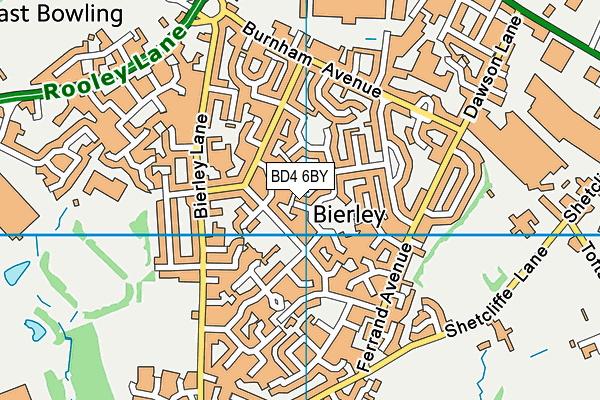 BD4 6BY map - OS VectorMap District (Ordnance Survey)