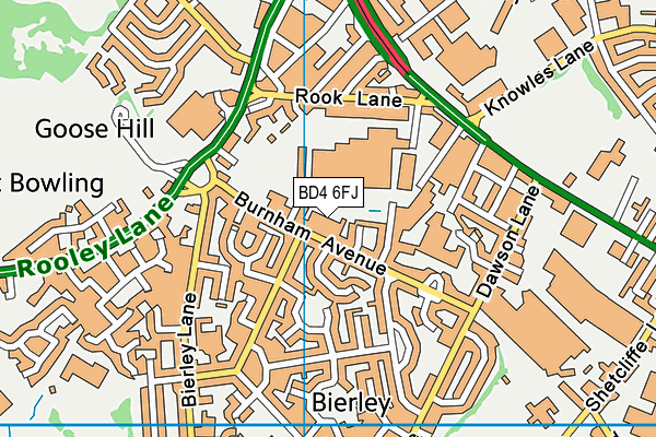 BD4 6FJ map - OS VectorMap District (Ordnance Survey)