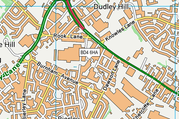 BD4 6HA map - OS VectorMap District (Ordnance Survey)