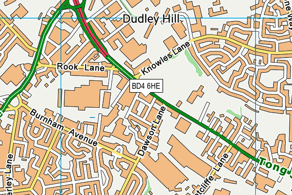 BD4 6HE map - OS VectorMap District (Ordnance Survey)