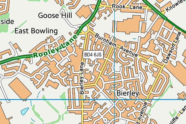 BD4 6JS map - OS VectorMap District (Ordnance Survey)