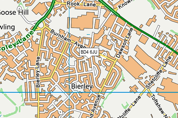 BD4 6JU map - OS VectorMap District (Ordnance Survey)