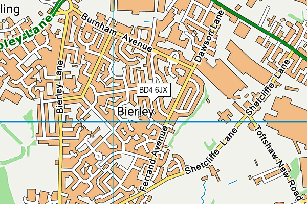 BD4 6JX map - OS VectorMap District (Ordnance Survey)