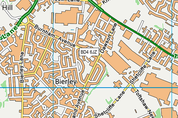 BD4 6JZ map - OS VectorMap District (Ordnance Survey)