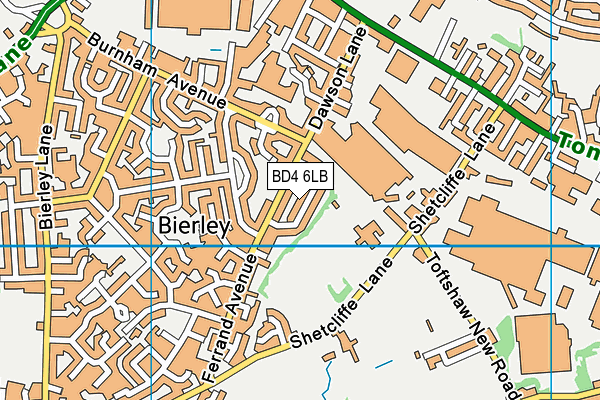 BD4 6LB map - OS VectorMap District (Ordnance Survey)