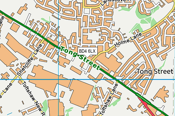 BD4 6LX map - OS VectorMap District (Ordnance Survey)