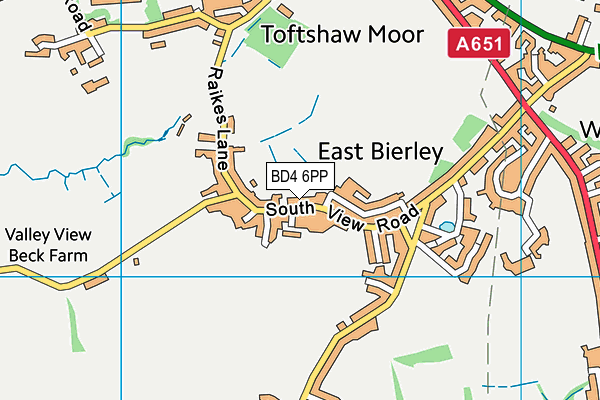 East Bierley Golf Club map (BD4 6PP) - OS VectorMap District (Ordnance Survey)