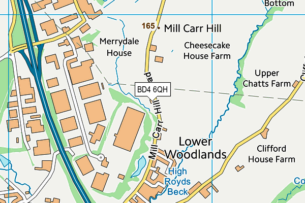 BD4 6QH map - OS VectorMap District (Ordnance Survey)