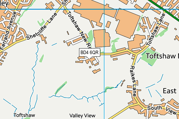 BD4 6QR map - OS VectorMap District (Ordnance Survey)