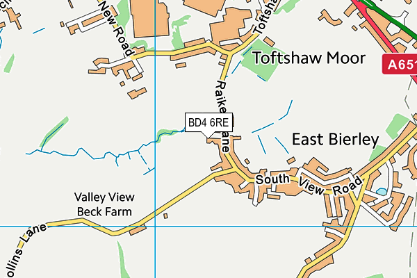 BD4 6RE map - OS VectorMap District (Ordnance Survey)